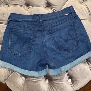 Mother Denim Dropout Cuff Short Sz 27 Bright Eyes